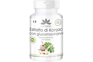 HERBA DIREKT Estratto di Konjac - Con Glucomannano - 240 capsule - 100% vegetariano | HERBADIREKT by Warnke Vitalstoffe - Qualità da farmacia tedesca