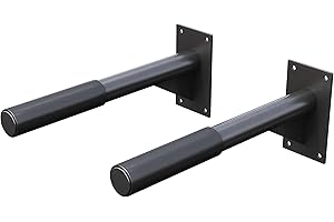 GORILLA SPORTS® Dip Bars - Wall Mounted, Max. Load 350 kg / 772 lbs, 51 cm Long, Non-Slip, Padded Hand Grips, Steel, Black - Dip Station, Parallettes, Dip Stand, Strength Training, Home Gym, Fitness