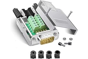 PENGLIN Connecteur Mâle DB9 sans Soudure, Coquille en Métal de 9 Broches RS232 D-SUB Adaptateur série