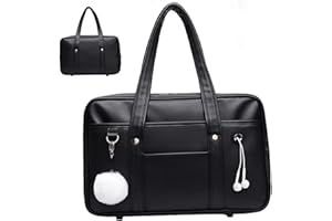 BEAHING Umhängetasche für die Schule, japanische Schulbeutel, japanische Tasche mit mehrfacher Tasche, Schulhandtasche mit Kopfhörer-Kabelloch, Reißverschluss-Umhängetasche für School-Uniform-Laptop, Schulha