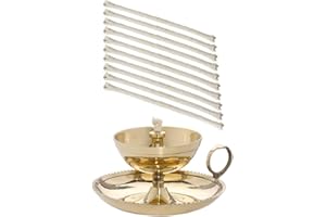 NKlaus Ghee lampa olejowa z 10 zapasowymi knotami ręcznie wykonanymi z mosiądzu dom ogród złota duża 40600