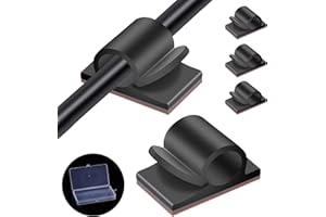 TOMARIO Große Kabelclips mit Aufbewahrungskasten, 50pcs Klebekabel Halter Clips, Outdoor Light Wire Clips Kabel Tidy Hooks Schnur Organiser für Kabelmanagement, Home Office Schreibtisch Wand, 14x20mm