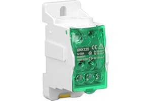 Uadme Scatola di Distribuzione Terminale, UKK-125A C45 Morsettiera Distribuzione su Guida Din, per Armadi di Distribuzione dell'Energia, Scatole di Distribuzione (verde)