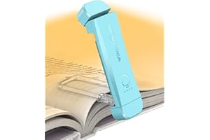 HIONXMGA USB Rechargeable Book Light,Reading Light Clip on Book,3 Colours & Stepless Dimming,Portable & Flexible,Reading Lamp for Books in Bed at Night,Perfect for Booklovers and Kids,Blue