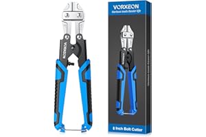 VORXEON 8 Inch Mini Bolt Cutter Chrome Vanadium Steel Blade for Fence Wire Cables Chains Small Screws Wire Cutters with Soft Anti-Slip Handle