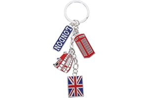 VALICLUD Drapeau Britannique Londres Porte-Clés Souvenir Union Jack Porte-Clés Charmes de