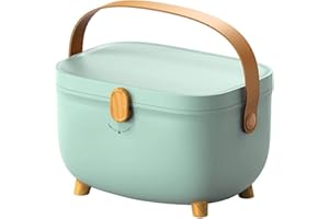 AiMeiteng Medizinbox, medizin aufbewahrung, Medikamentenkoffer mit Griff und herausnehmbarem Fach, für Medikamente (Grün)