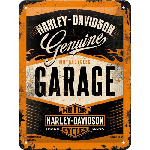 Nostalgic-Art 26178 Harley-Davidson Garage, Blechschild, 15 x 20 cm