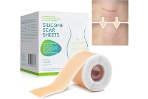 HOKIAMCN Silicone Scar Sheets Medical Grade Silicone Scar Tape Roll Reusable Scar Removal Sheets Long Scar Treatment Strips for Soften and Flatten Old & New Scars Surgery Keloid C-Section Acne