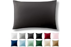 ‎ALREYA Alreya Renforcé Kissenbezug 40 x 60 cm - 100% Baumwolle mit YKK Reißverschluss, Superweicher Kopfkissenbezug 40x60, Kissenhülle, Anthrazit, nur Kissenbezug