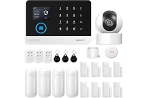 XNH WiFi Alarmas para Casa Inalámbrico, Sistema de Alarma Doméstica Antirrobo con Alerta App, Incluye: Sensores de Puertas/Ventanas,Dtecteores de Movimiento,Sirena, Mandos a Distancia