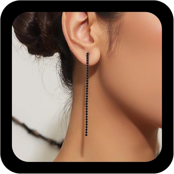 Boucles D'oreilles Longues Fines Torsadées Argentées - 16 Cm - Dormeuses - Neuf Avec étiquettes