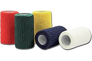 PREVIS GIMA - Venda de goma cohesiva para fijación y soporte, 4m x 8 cm, paquete de 10, mezcla, 34673