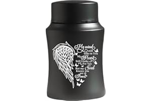 BRUKUSUR Small Urn for Human Ashes Stainless Steel Mini Cremation Urn Small Keepsake Urn Human Ashes Container Memorial Ashes Container