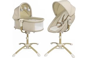 bebe2luxe Louna : Cuna Bebe multifunción 4 en 1 (BALANCÍN ELÉCTRICO, Trona Bebe, Mecedora Bebe)