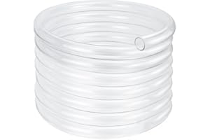 MEKSULAR 12mm ID x 15mm OD - 20m Length PVC Clear Hose Vinyl Tubing, Food Grade Plastic Flexible Tube Pipe for Transfer Water, Oil, Air