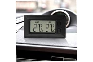 OBELUNRP Termometro per auto, indicatore di temperatura digitale con display LCD, interno dell'auto e termometro d'aria esterno per camion UV auto (con cavo da 1,5 m)