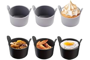 VIKRAMI LIGHTING 6PCS Ramekins for Air Fryer, Food Grade Air Fryer Egg Poacher, Silicone Egg Poachers, Air Fryer Accessories,Poached Egg Moulds Christmas Egg Boiler Mold for Air Fryer Microwave and Oven