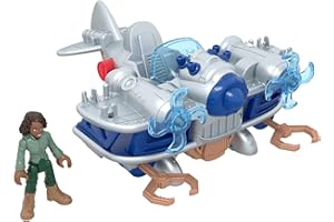 FISHER-PRICE Imaginext Jurassic World Kayla i samolot Figurka – Zestaw z figurką, samolotem i pociskami, zabawka dla przedszkolaków, HML45