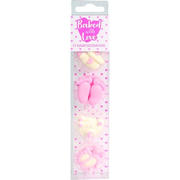 12 Baby-Jungen-Füße Essbare Kuchendekos + 12 Babyblaue Punkt-Muffinförmchen – Süßes Set Für Babypartys