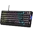 EURCRBU Mechanical Gaming Keyboard, LED Backlit Compact 98 Keys Layout Wired Mechanical Keyboard with Volume Control Knob, Full Anti-Ghosting Numpad Keyboard for Competitive Games or Office. (Black)