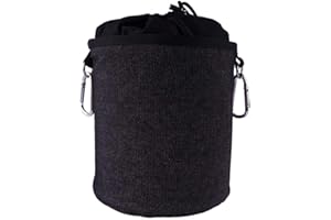 trendfinding Sacchetto per mollette portatile in denim e cotone con due robusti moschettoni, chiusura a cordoncino e tappo in metallo per appendere e conservare 150 mollette