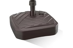 GARDENIX Pied de Parasol carré Marron en Plastique, remplissable avec du Sable, de l'eau, des graviers pour Le Jardin, la Plage, la terrasse