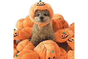 Obelunrp Pet Pumpkin Hat, 6.7inch Funny Halloween Pumpkin Pet Hat, Dogs Dress Up Cosplay Costume, Super Soft Festival Pet Head Accessory for Cat & Small Dogs