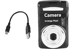 VIKYE Mini Aparat Cyfrowy, Duży Ekran 2,4 Cala 16 MP 720 P 30 Klatek na sekundę 16-krotny Zoom HD Przenośna Cyfrowa Kamera Wideo Mini Kamera (Czarny)