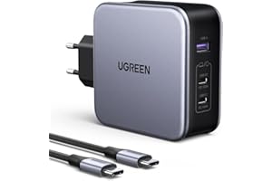 ‎UGREEN UGREEN Nexode 140 W, PD 3.1, szybka ładowarka USB C, 3 porty GaN Tech, gniazdo USB C, kompatybilna z iPhone 16 Plus Pro Max 15, 14, 13, 12, 11, Galaxy S24, S23, S22, A15, Pixel 9, 8, 7, iPad, MacBook