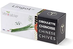 Lingot® Ciboulette Chinoise BIO - Compatible Potager d'Intérieur Véritable® et Exky® - Recharge prête à l'emploi - Substrat avec Graines Intégrées…