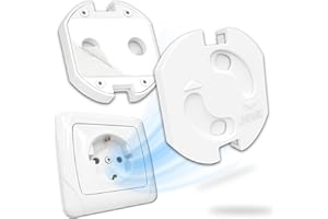 Hoffenbach 30x Ochrona gniazdek elektrycznych z mechanizmem obrotowym – Zabezpieczenie dla dzieci do gniazdek ściennych i osłon gniazdek – Ochrona bezpieczeństwa dla niemowląt i dzieci – Biały