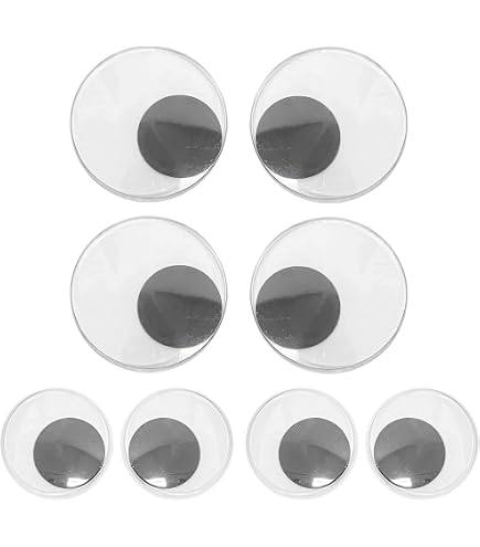TOAOB 200 Pezzi Occhietti Adesivi per Lavoretti Ovale Plastica Mobili Autoadesivi Wiggle Eyes Finti Occhi per Fai da Te Scrapbooking Artigianato Bambole Pupazzi Accessori 8mm 10mm 12mm 14mm