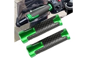 QJY-MOTOR PART-STORE 22mm 7/8'' Guidon Poignees Universel Aluminium Antidérapant pour Kawasaki Z900 Z750 Z650 Z400 Z800 Ninja Vulcan S 650 ZX6R ZX10R ER6N Versys 650 1000 (Vert)
