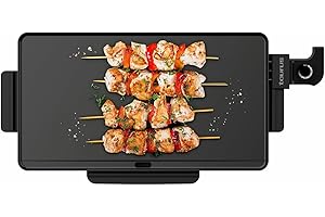 Taurus Steakmax 2200 – Plancha de Asar Revestimiento Antiadherente, sin PFOA| 2200W| Gran Superficie 49 x 27 cm| Limpieza Fácil| Bandeja Recoge-Grasas| Pies Antideslizantes | Color Negro