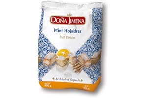 Doña Jimena Mini Hojaldres con Azúcar Glass, Calidad Suprema, Sabor auténtico, Para compartir, Típico Dulce Navideño, Receta Artesanal, 400g
