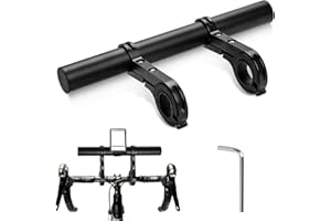 HZMJDHZM Extension de Guidon de Vélo, 20 cm Rallonge de Guidon de Vélo Support, Extender de Vélo en Alliage D'aluminium Double Pinces Convient Guidons de 18 mm à 34 mm, pour GPS, Lampes