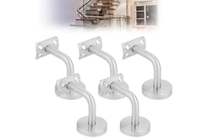 PRITOK Uchwyt poręczy ze stali nierdzewnej: 5 sztuk, 48 x 29 mm, wspornik poręczy ze stali nierdzewnej, z rozetą maskującą, poręcz ścienna do balustrady schodowej wewnątrz, regulacja nachylenia
