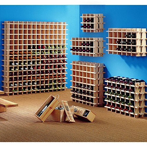 Modulares Weinregal System PRIMAVINO, für 36 Fl., Holz Kiefer natur, stapelbar / erweiterbar – H 76 x B 75 x T 22 cm - 6