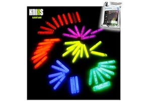 KNIXS 50 Stück Micro Mini Knicklichter Vorteilspack - im 6-Farb-Mix Leuchtend - 40 mm x 4,5 mm für Party/Angelsport (Bissanzeiger) / Luftballons oder als Dekoration