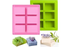 ‎GIUGIO Giugio Seifenformen Silikon, 2 Stück Handgefertigte Seifenform, DIY Silikon Form, Soap Mold, Zubehör für die Seifenherstellung Weiche Antihaft Cupcake Muffin Backform Hausgemachte Handwerk (D)