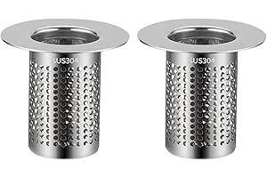 DIYXISK 2 Stück Abflusssieb,Sieb für SpüLbecken,Rostfreies Edelstahl SpüLbecken Sieb,Waschbecken MüLlsieb Netz,Haarsieb Waschbecken,Verstopfung verhindern,Geeignet FüR Bad KüChe Balkonablauf