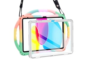 TOPESCT Kids Case for for iPad A16 11th/10th Generation (2025/2022) 11inch/10.9inch- Made of Kid-Friendly Silicone, with Built-in Screen Protector, Shockproof Handle Stand Case For iPad 11th/10th Gen