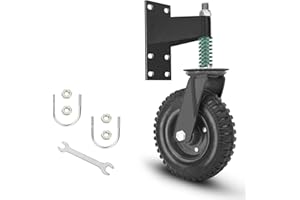 Yosoo Health Gear Rueda de Puerta de Alta Resistencia, Rueda de Puerta de Cerca, Capacidad de 600 Libras, Rodillo de Puerta con Resorte, Absorción de Impactos, Rodillo de Goma Universal con Llave