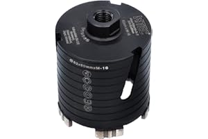 BTEC Diamond Drill Bit 82 mm with M16 Socket + 80 mm Usable Length – Drilling Bit for Masonry, Sand-lime Brick, Poroton, Plaster and Much More – Diamond Drill Bit