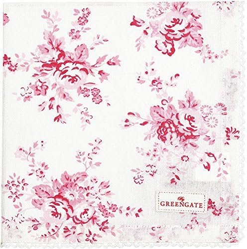 Greengate Tea – Bread basket napkin – Abelone Raspberry with Lace