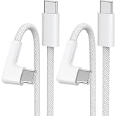 USB C to USB C Cable [2Pack 1M]60W Fast Charging Cable Type C 90 Degrees PD | USB C Cable Compatible with iPhone 17/16/15 Plu