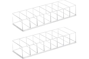 DRWOSM 2 Stk Kosmetik Organizer 8 Fächern Make-Up Aufbewahrungsbox Lippenstift Organizer Nagellack Lippenstifthalter Arcyl Transparent Schminktisch Organizer für Schlafzimmer Waschtisch Schminktisch Schrank