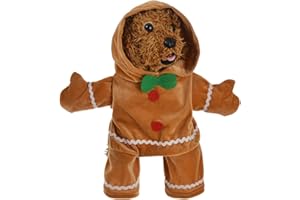 GENERIC Gingerbread Man Christmas Costume for Dogs - Funny Hoodie Outfit for Small Dogs and Puppies (30cm)