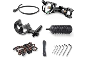 ‎SHARROW Bogenschießen Zubehör Set Compoundbogen Upgrade Combo, Inklusive 5-pin Bogen Visier, Pfeilauflage, Bogen Stabilisator, Peep Sight, Bogenschlinge, D-Loop, Schraubenschlüssel